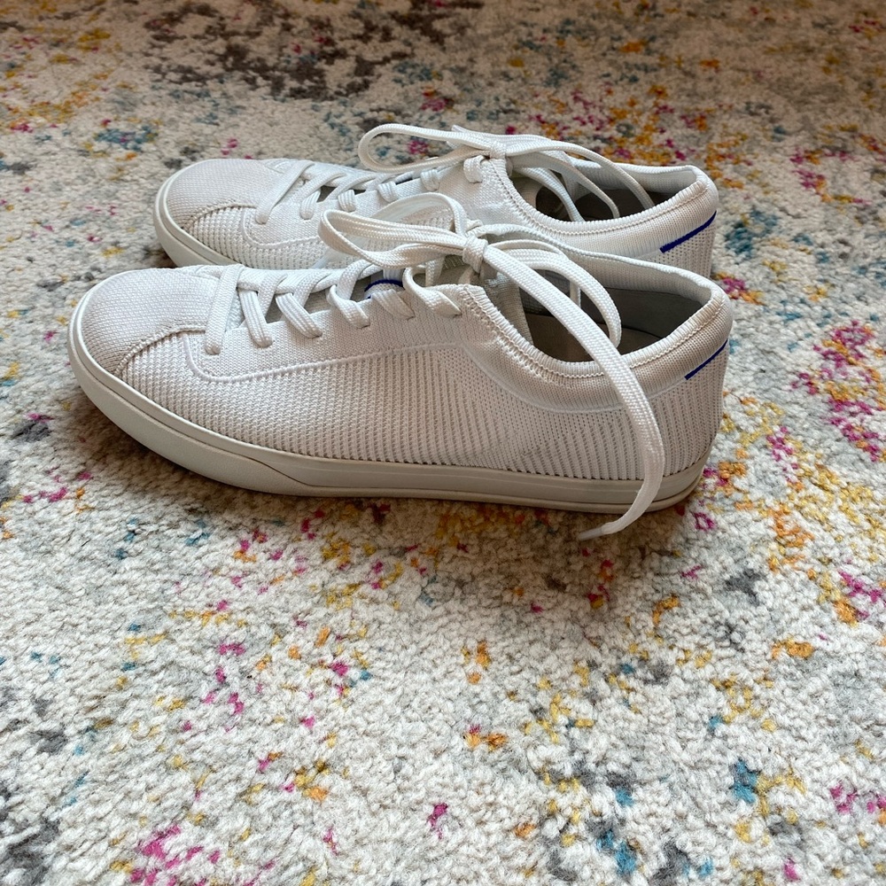 Rothy’s | The lace up sneaker in bright white - Picture 3 of 7